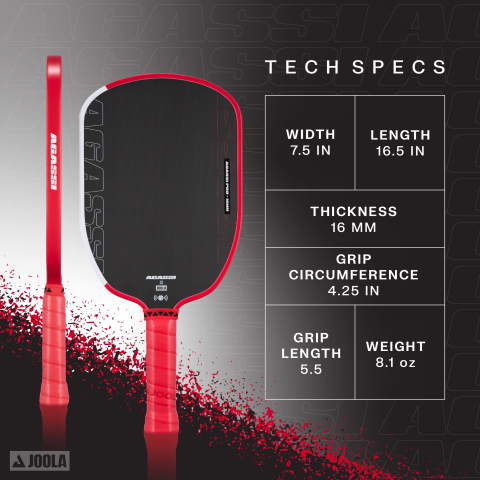 JOOLA Agassi Pro IV 16mm Pickleball Paddle