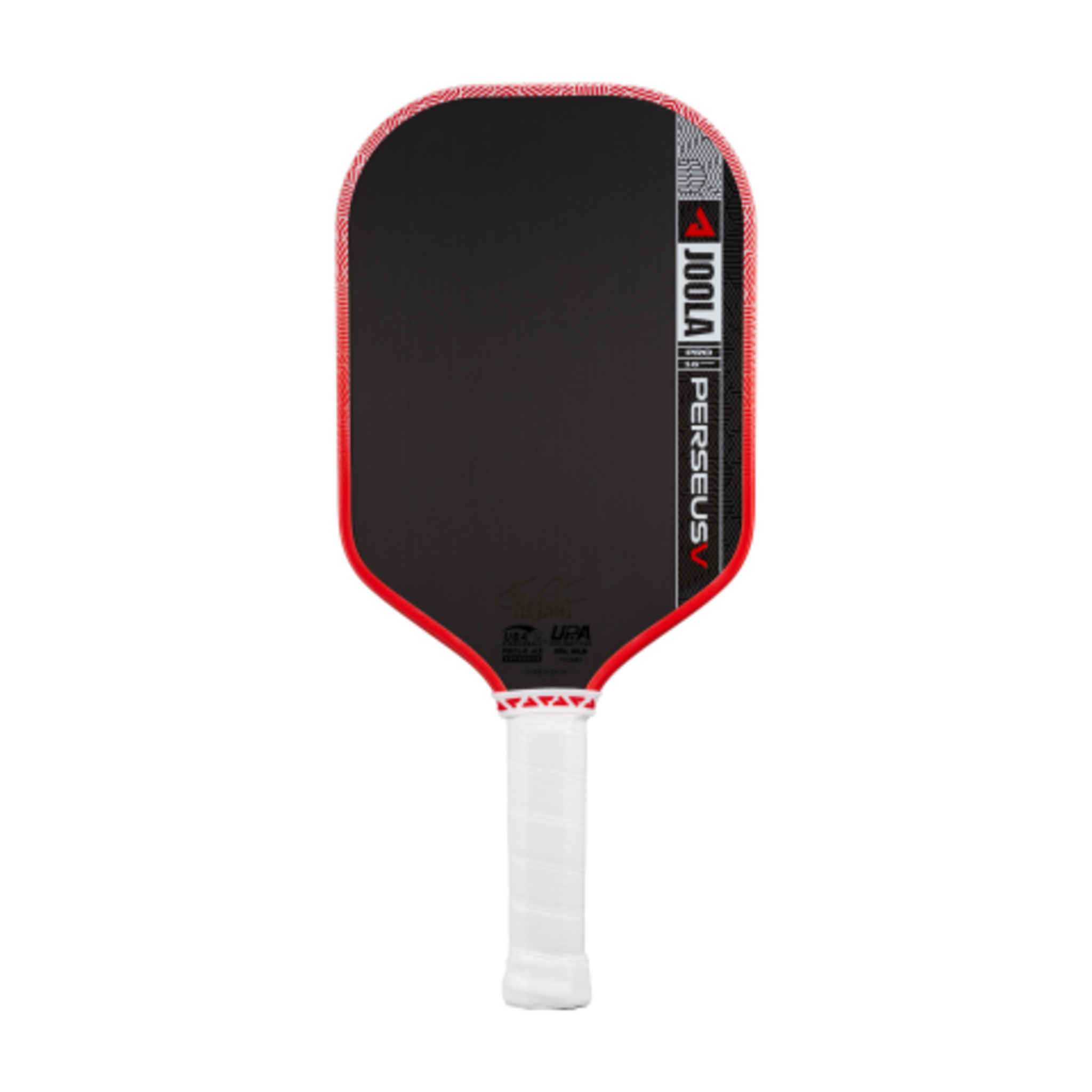 JOOLA Perseus Pro V Blazed Red pickleball paddle on a white background