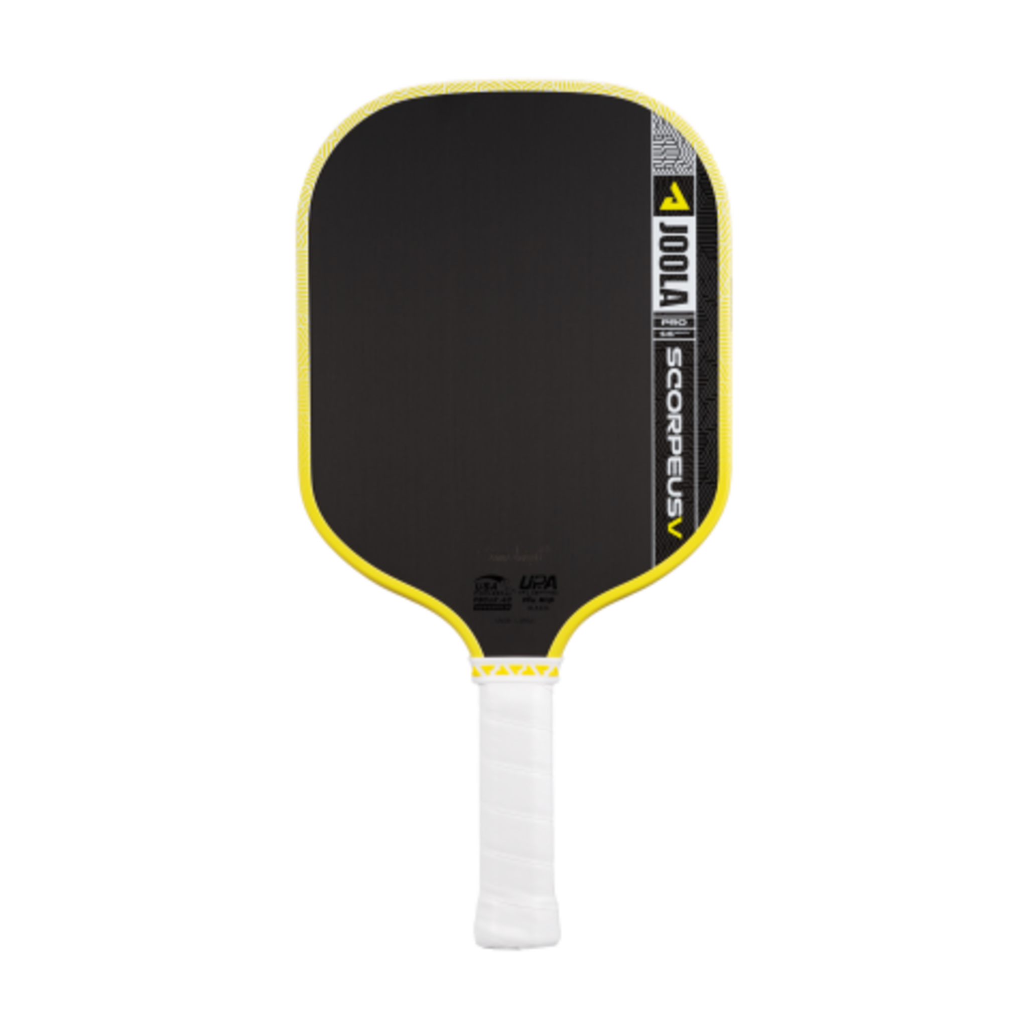 JOOLA Scorpeus Pro V Yellow pickleball paddle on a white background