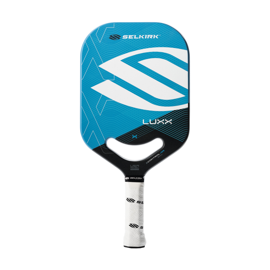 Selkirk LUXX Control Air Epic with InfiniGrit pickleball paddle on a white background