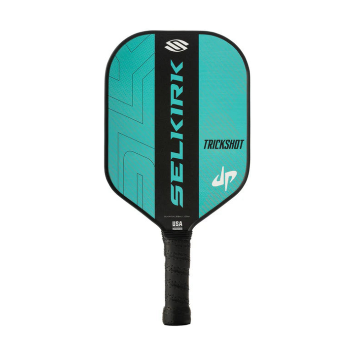 SLK x Dude Perfect Trickshot pickleball paddle on a white background
